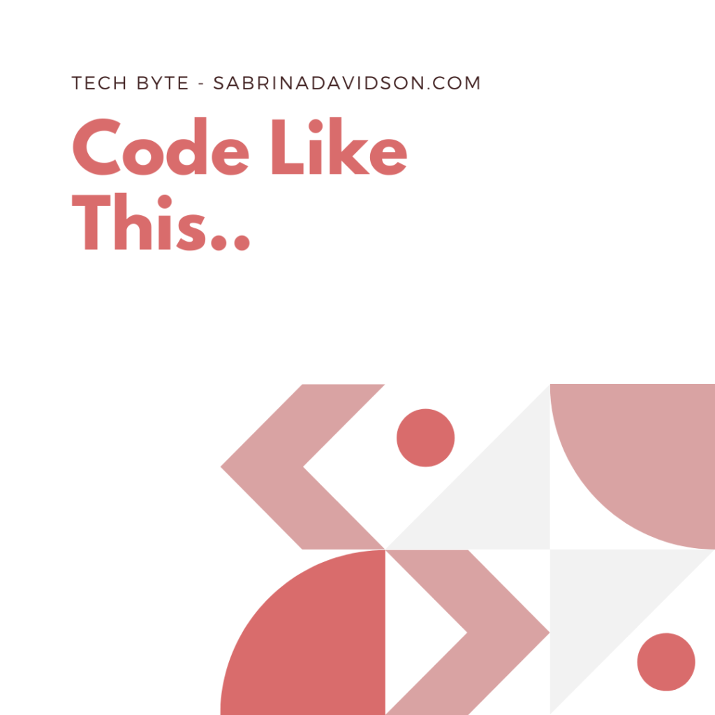 Code like this